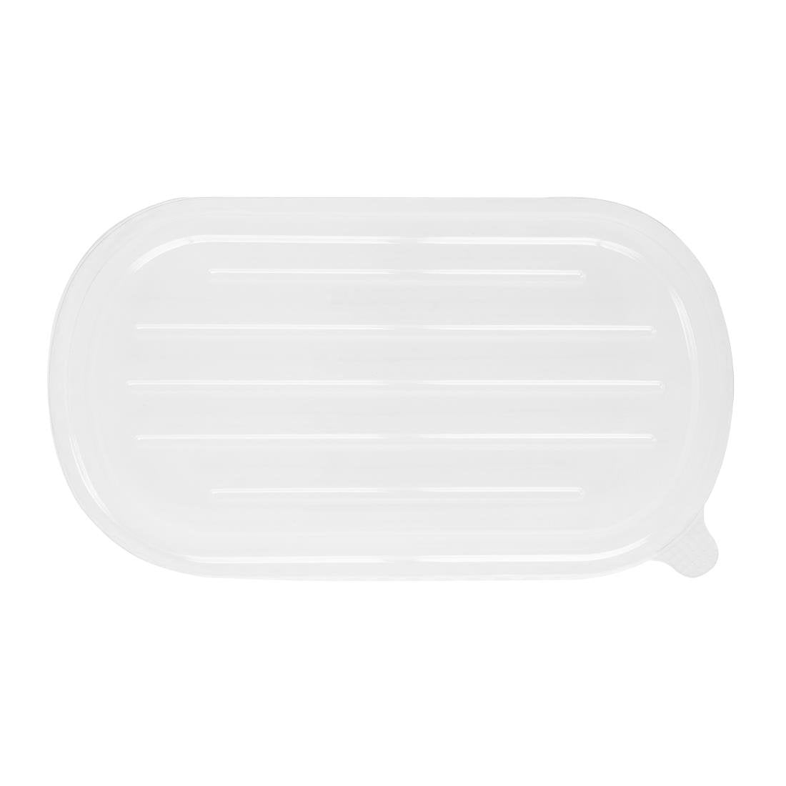 Couvercles PET pour barquettes ovales en bagasse Fiesta Recyclable