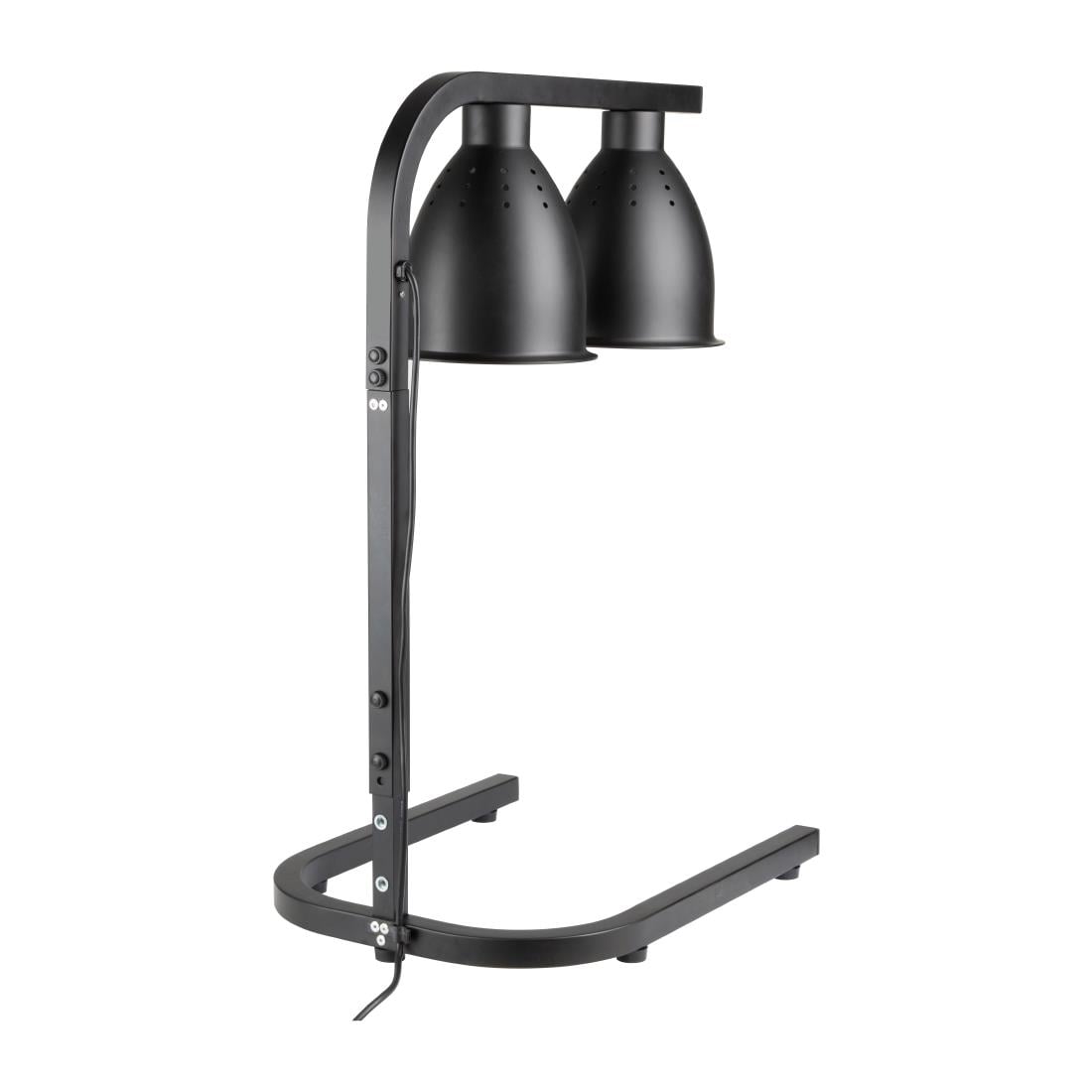 Lampe chauffante double sur pied Buffalo noir mat - NISBETS