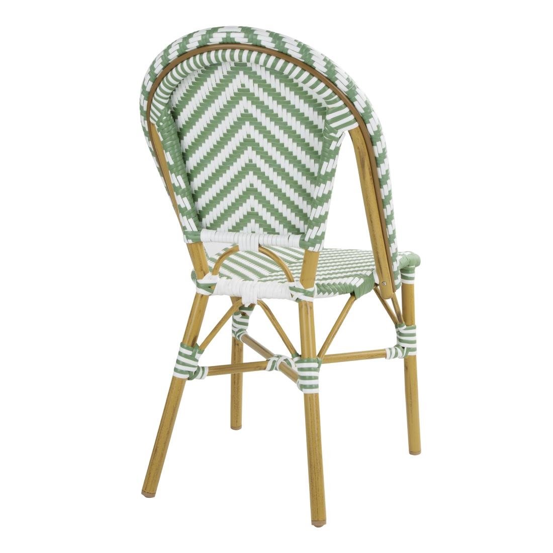 Chaises style parisien en rotin PE Bolero vert clair (lot de 2)