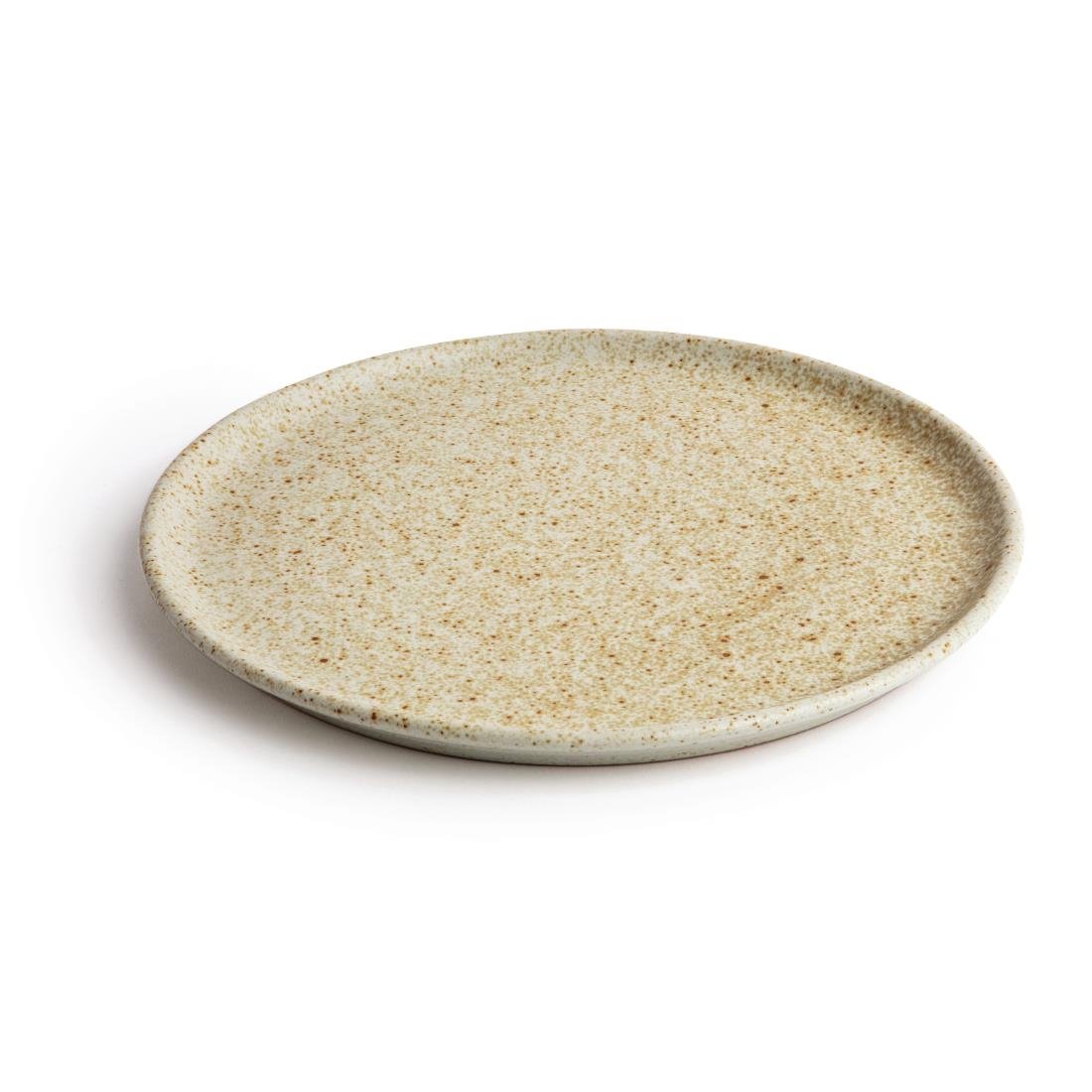 Assiettes plates beige moucheté Olympia Canvas 26,5 cm (Lot de 6) - NISBETS