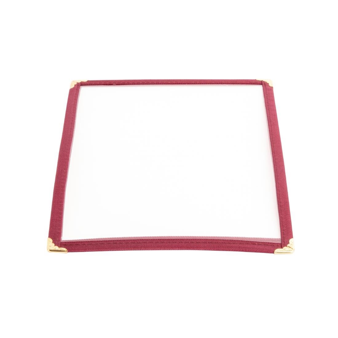 Protège-menu style américain deux pages Olympia A4 bordeaux