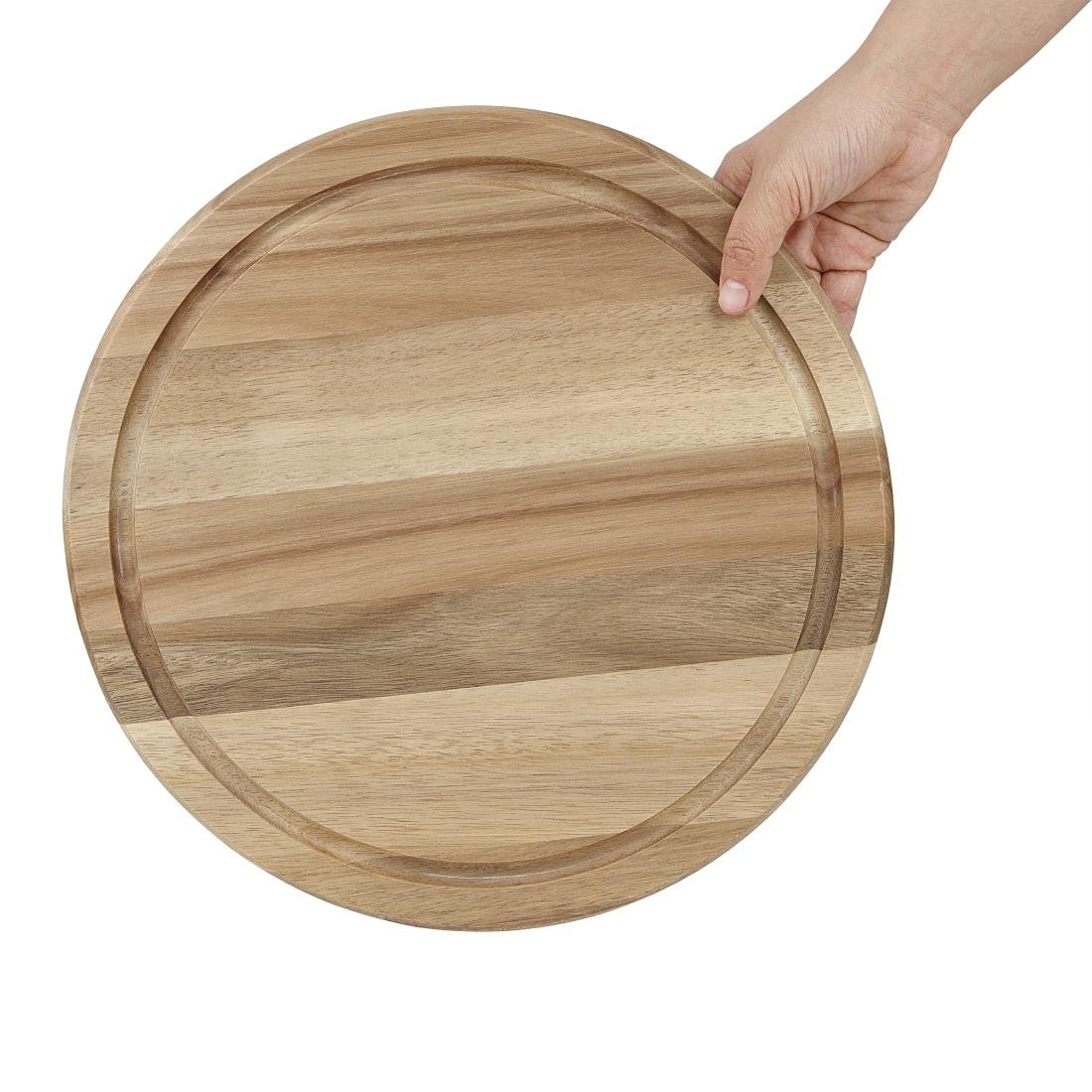 Planche ronde en bois d'acacia pour cloche de 280 mm