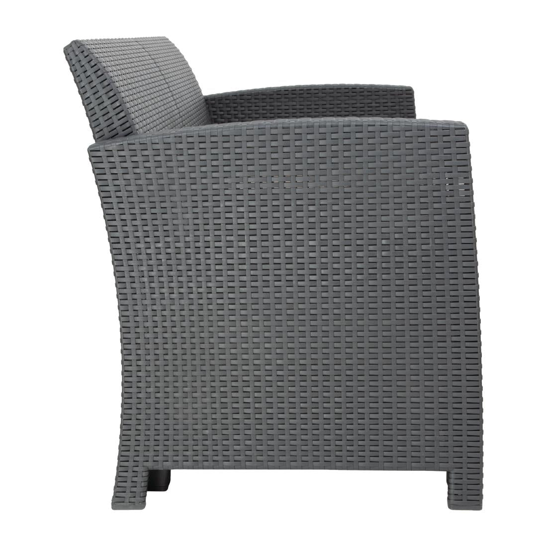 Ensemble fauteuils et table en rotin PP Bolero gris