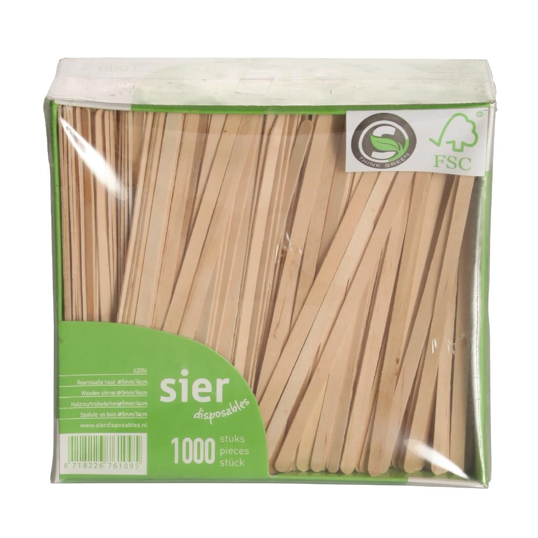 Agitateurs en bois FSC® Sier Disposables (lot de 1000)
