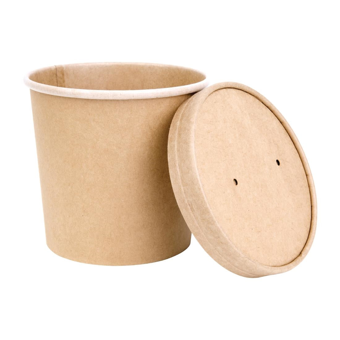 Couvercles en papier pour pots à soupe Fiesta Compostable 118mm (lot de 500) - NISBETS