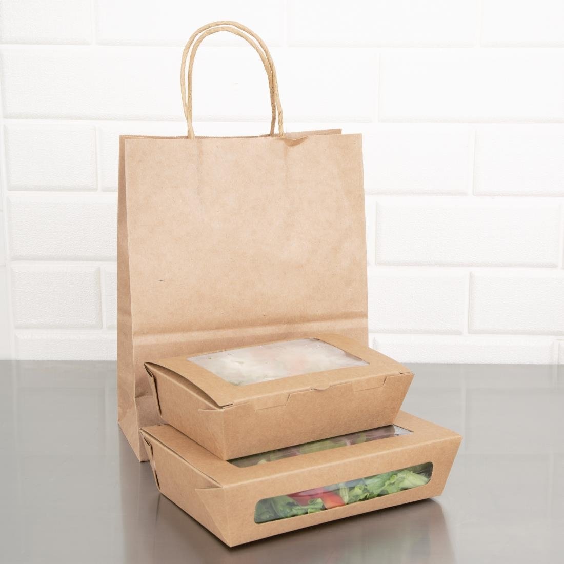 Boîtes salade compostables avec fenêtre en PLA Fiesta Compostable 1 - NISBETS