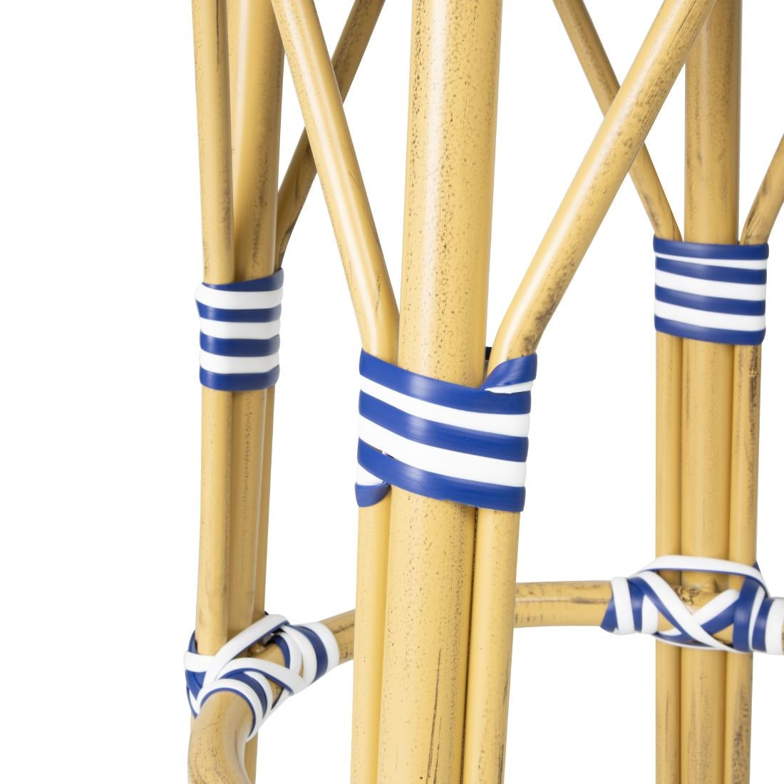 Tabourets de bar en rotin PE style parisien Bolero bleus (lot de 2)