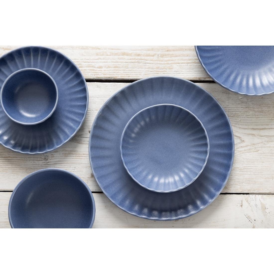 Assiettes calottes Olympia Corallite bleues 220mm (lot de 6)