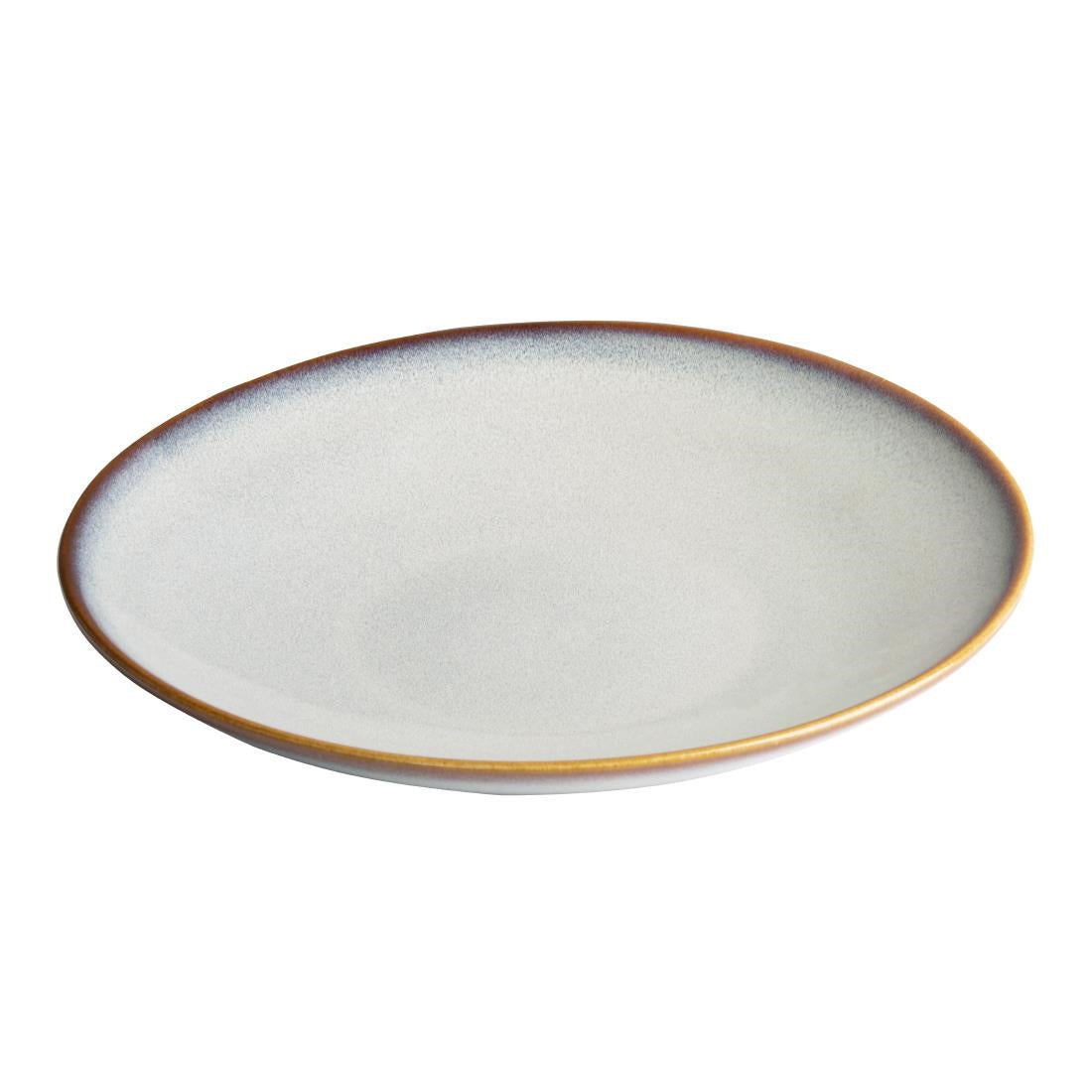 Assiettes creuses Olympia Drift gris uni 260 mm (lot de 4)