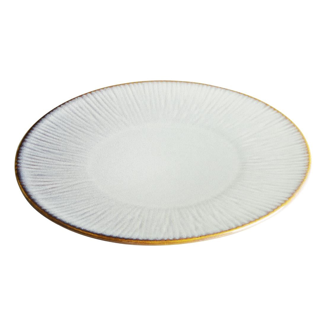 Assiettes plates Olympia Drift en relief gris 280mm (lot de 4)