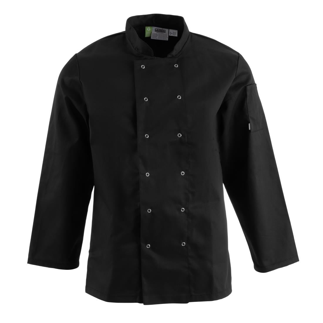 Veste de cuisine mixte Whites Vegas manches longues noire - NISBETS