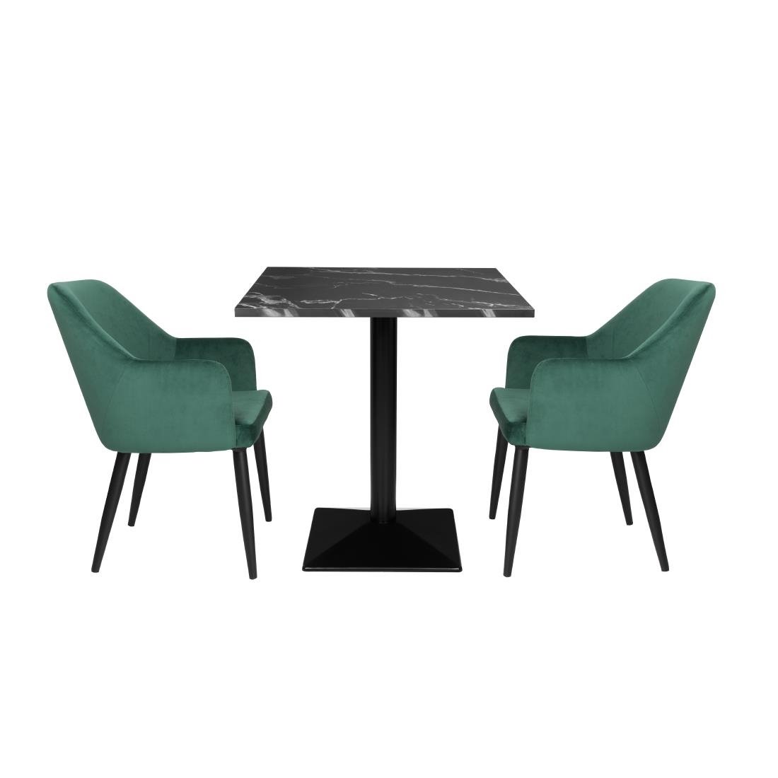 Table carrée Bolero Complete effet pierre noire 700mm