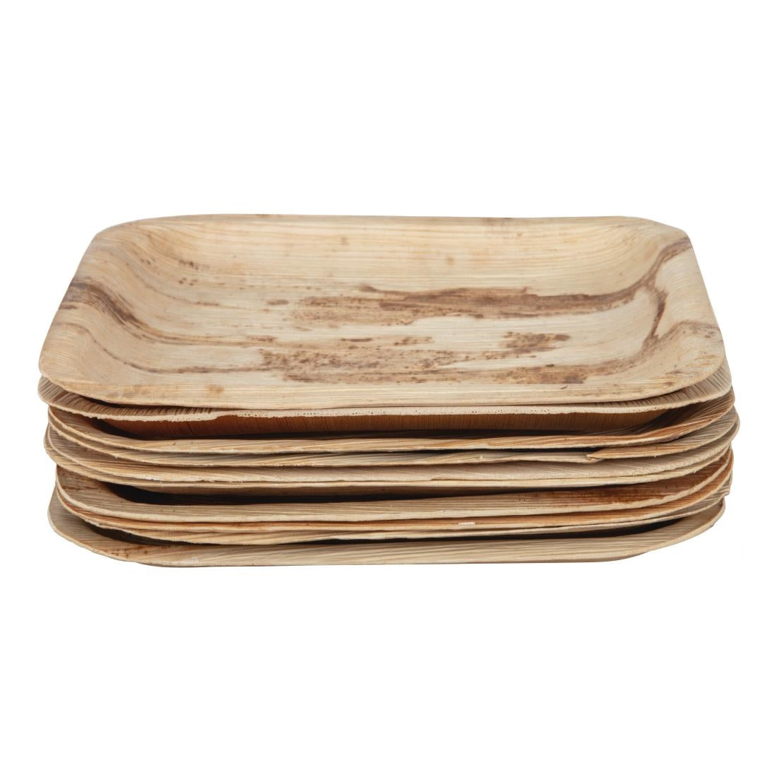 Assiettes creuses carrées en feuilles de palmier Fiesta Compostable 200mm (lot de 100)