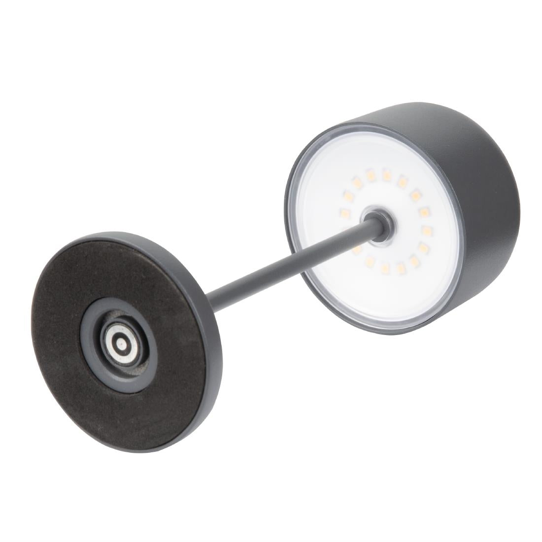 Lampe de table avec abat-jour rond Olympia Lucca grise 200mm