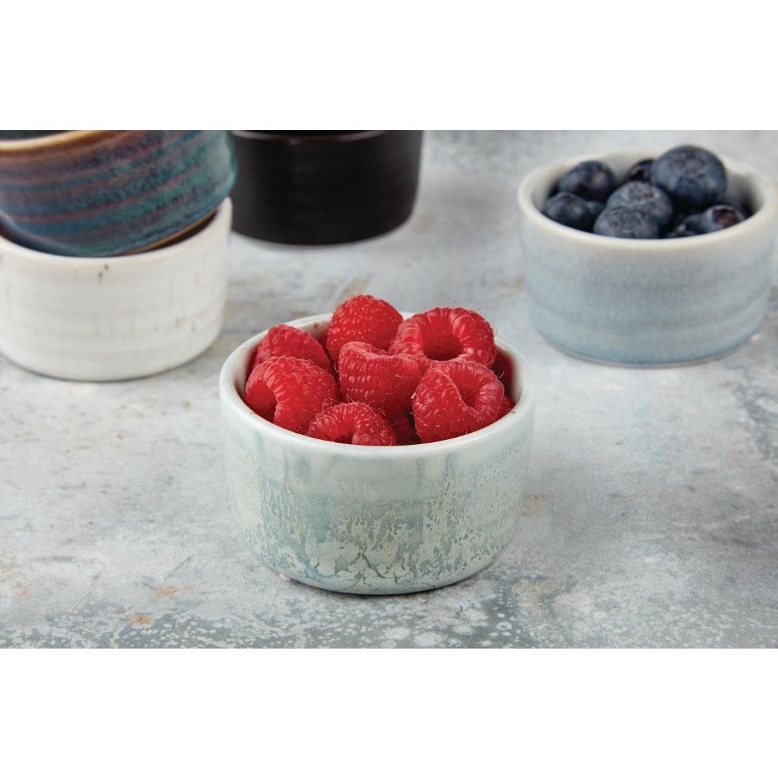 Pots à sauce vert printanier Olympia Cavolo 67mm (lot de 12)