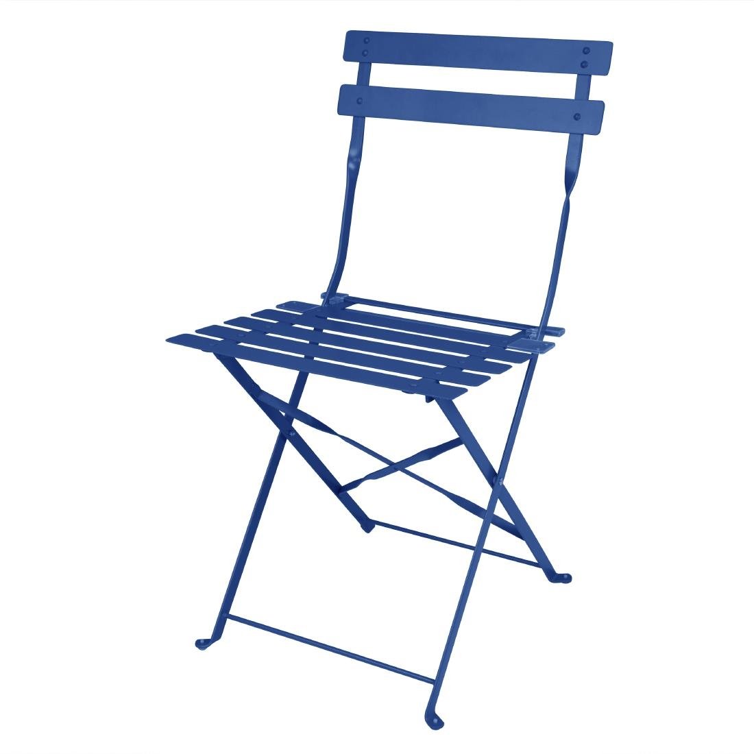 Chaises de terrasse pliantes Bolero Perth bleu marine foncé (lot de 2)