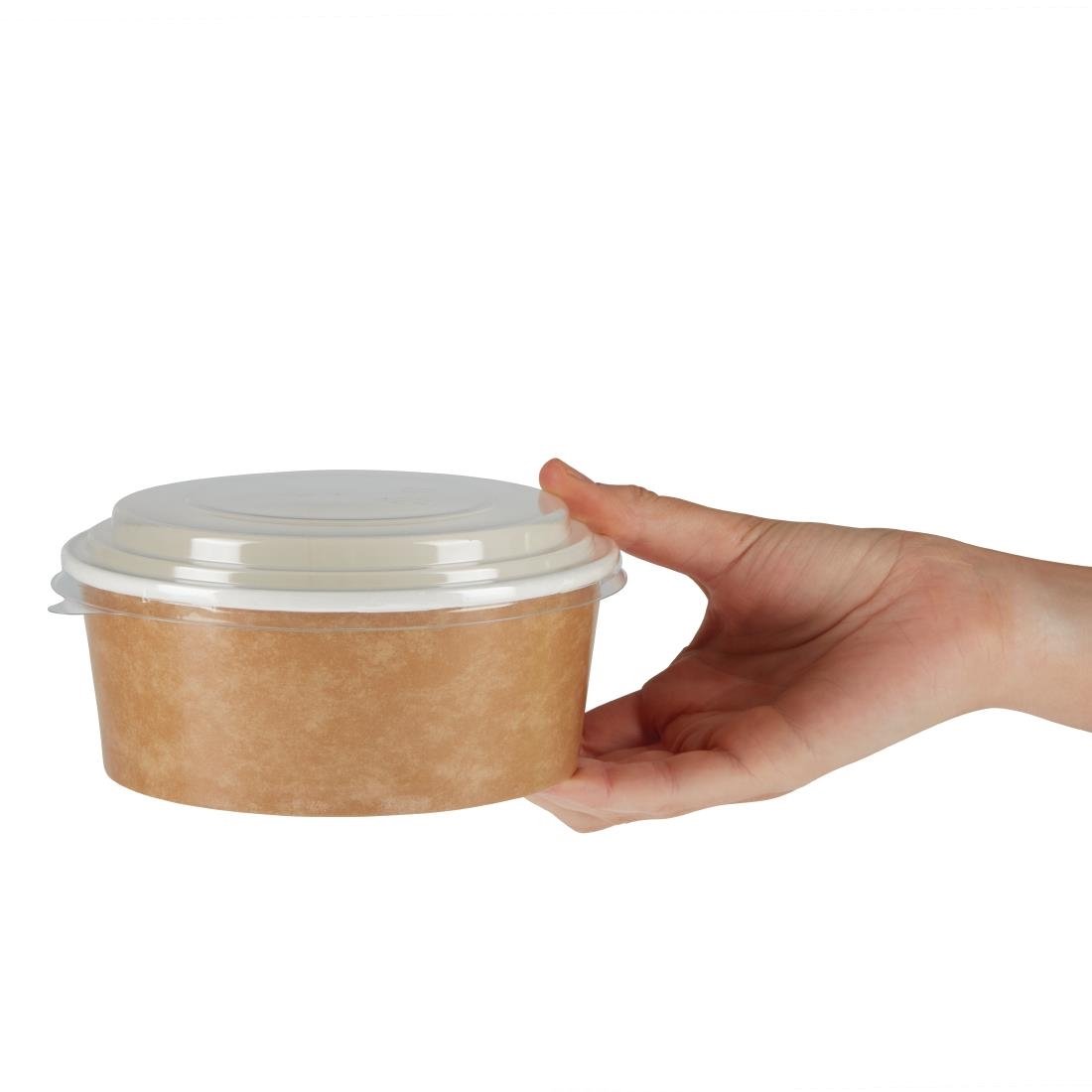 Pots alimentaires kraft recyclables avec couvercles Colpac 700ml (lot de 150) - NISBETS