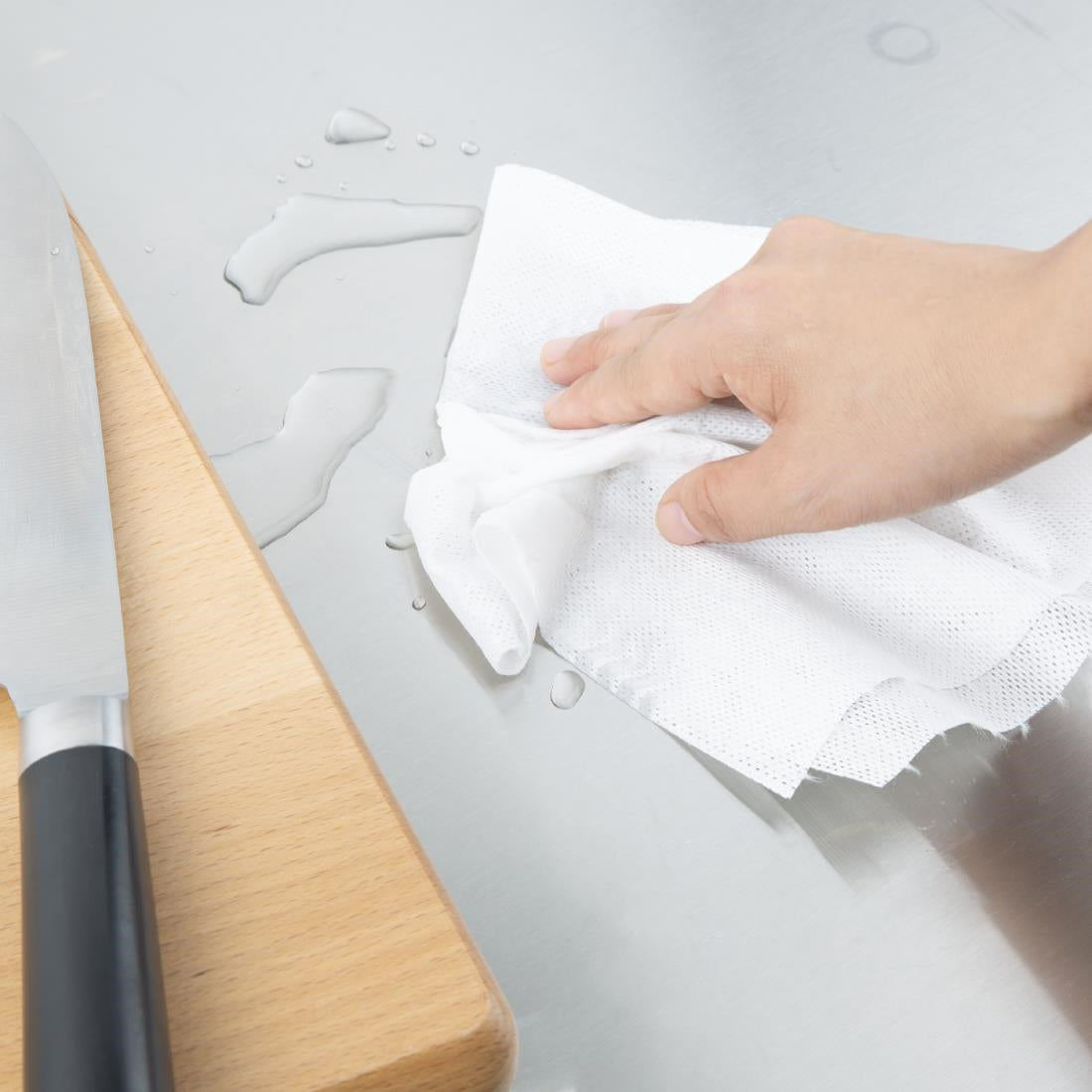 Chiffons de nettoyage compostables blancs Jantex Green (lot de 200)