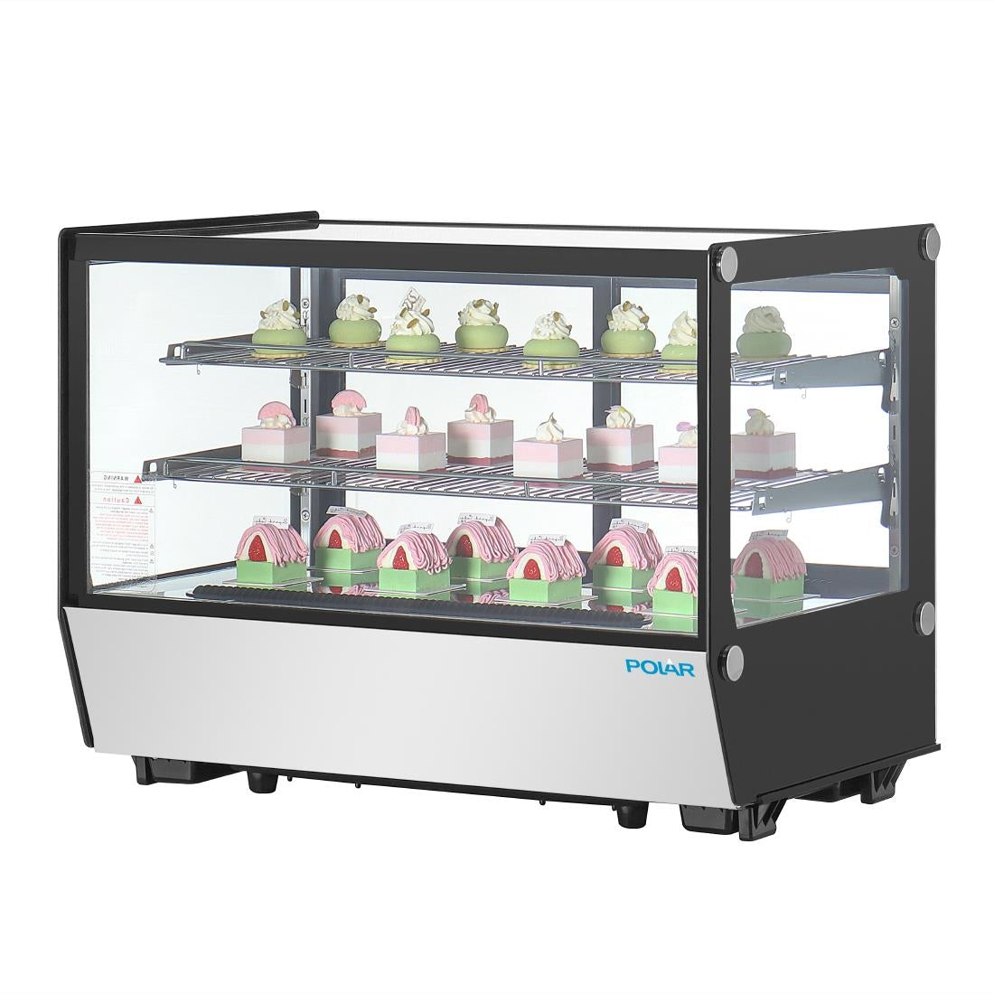 Vitrine de comptoir positive Polar Série G carrée noire 160L