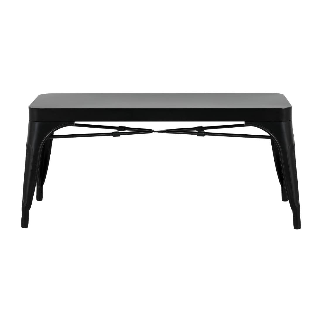 Bancs en métal noir Bolero Bistro 1000 mm (lot de 2) - NISBETS