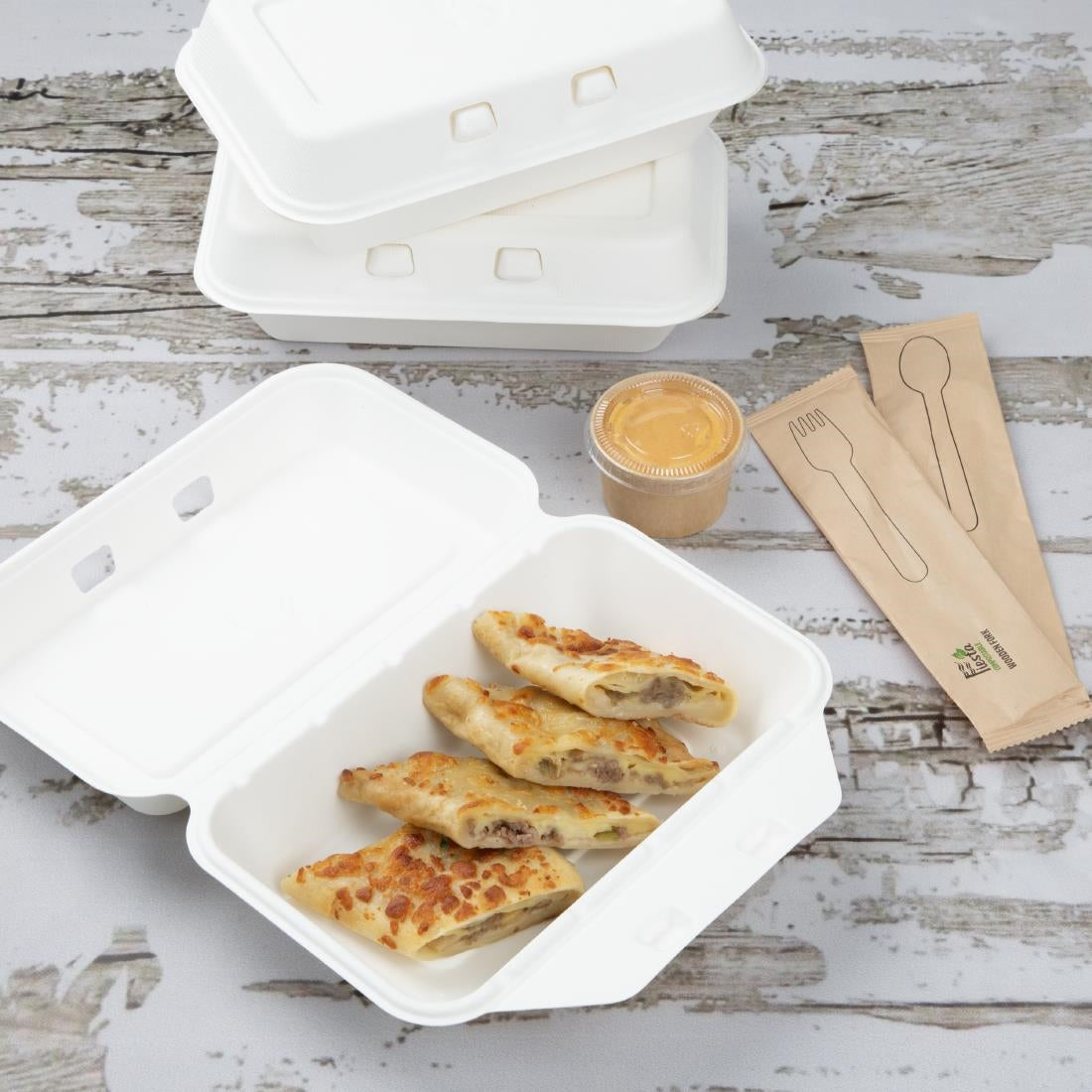 Barquettes alimentaires en bagasse Fiesta Compostable 400x335mm (lot de 200)
