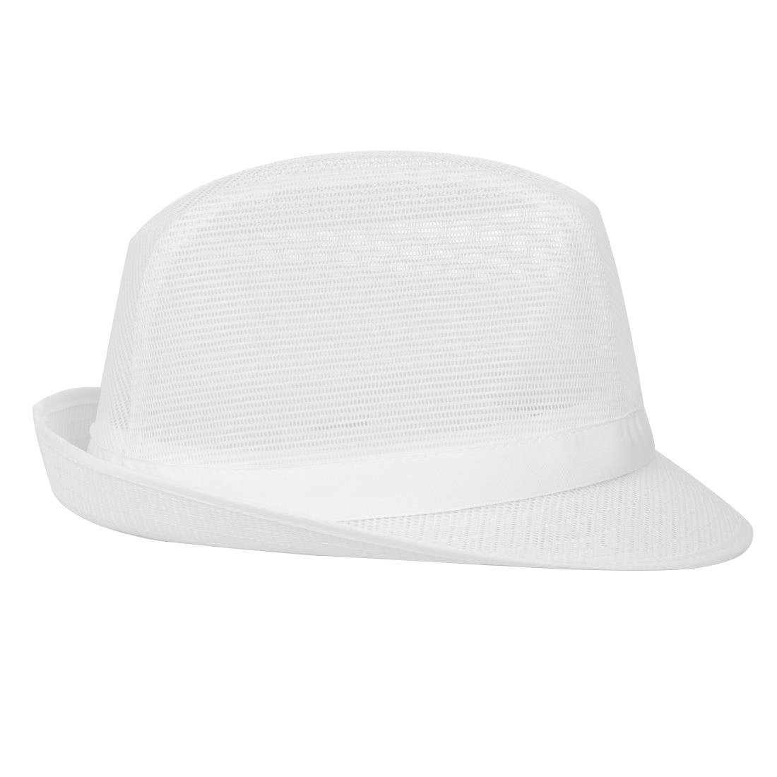 Chapeau Trilby blanc avec résille M - NISBETS