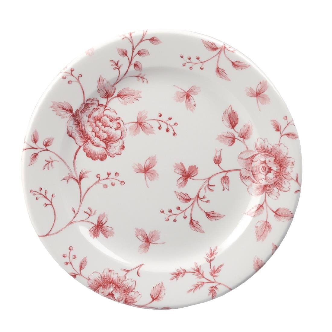 Assiettes plates Churchill Vintage Cranberry Rose Print 170mm (Lot de 6)