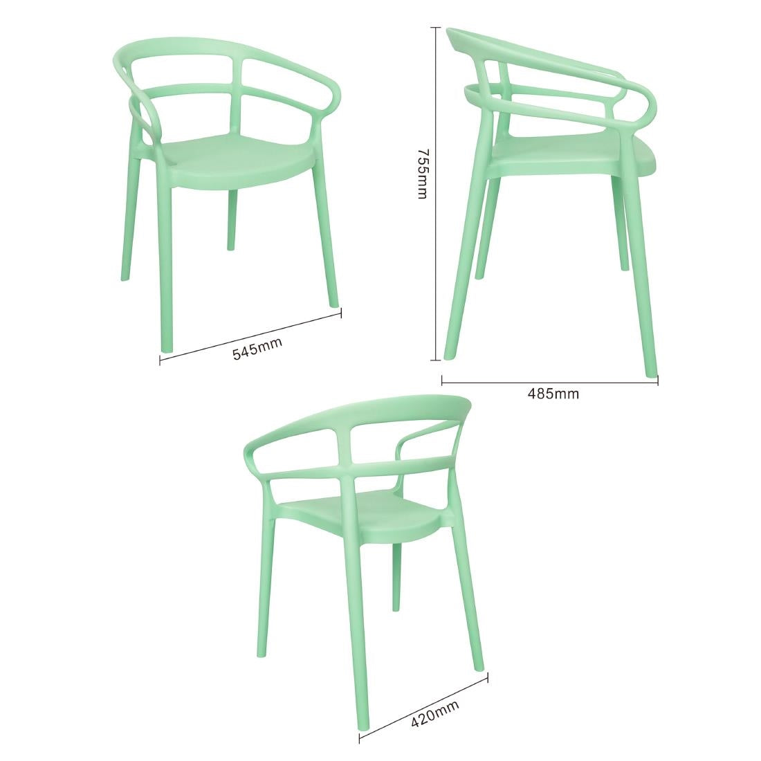Fauteuils Bolero Mateo Café vert menthe (lot de 2)