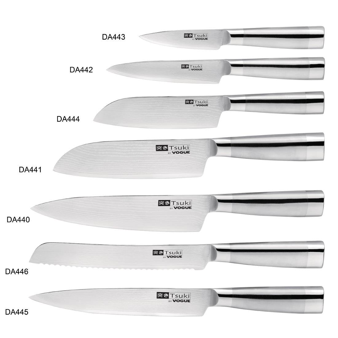 Couteau japonais Santoku Series 8 Vogue Tsuki 17,5cm - NISBETS