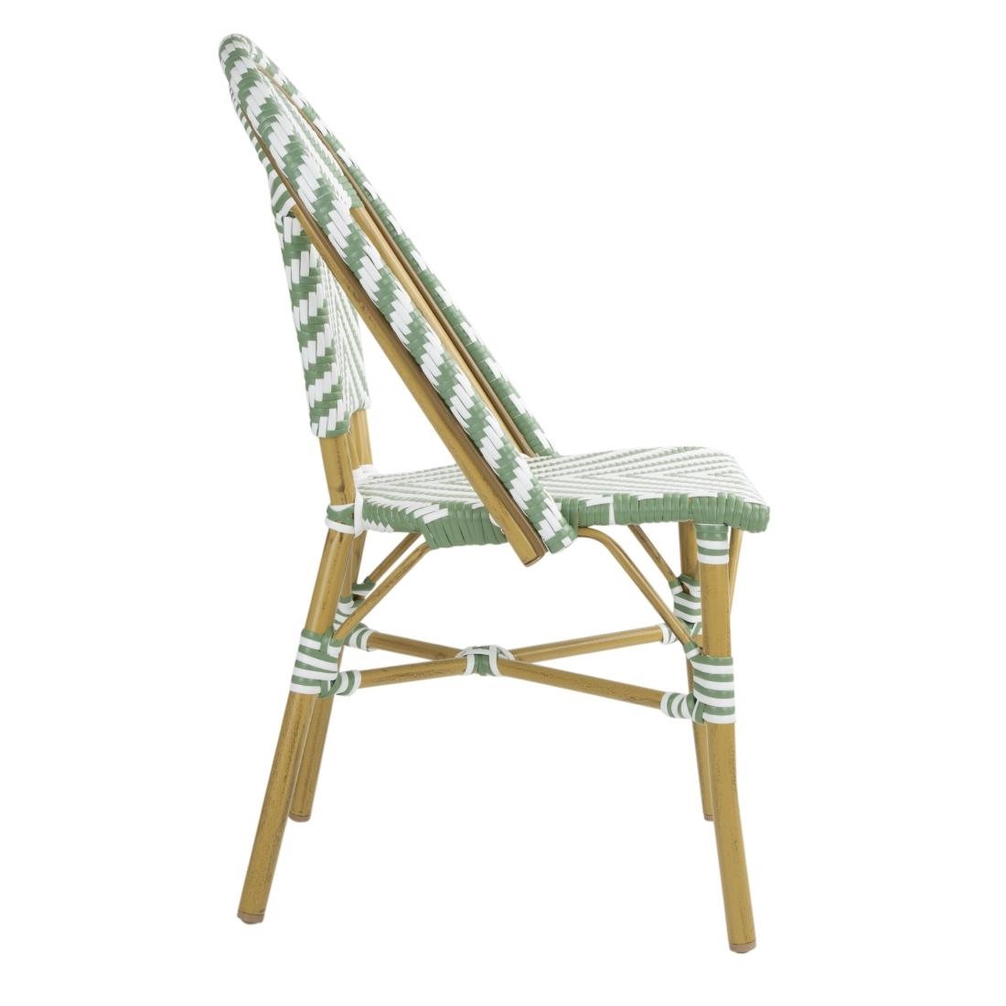 Chaises style parisien en rotin PE Bolero vert clair (lot de 2)
