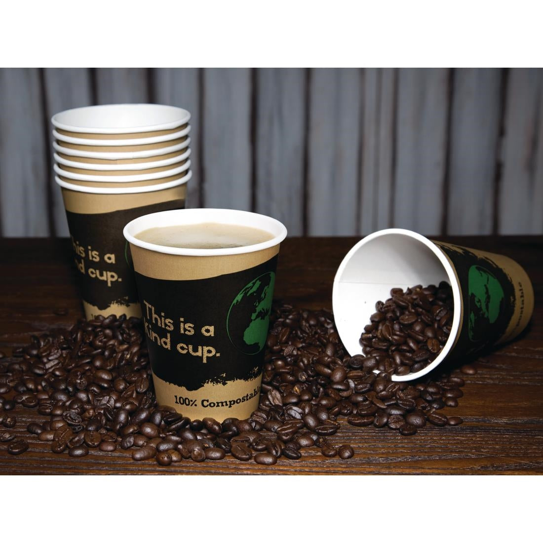 Gobelets boissons chaudes PLA simple paroi compostables 34 cl Fiesta Compostable (x1000) - NISBETS
