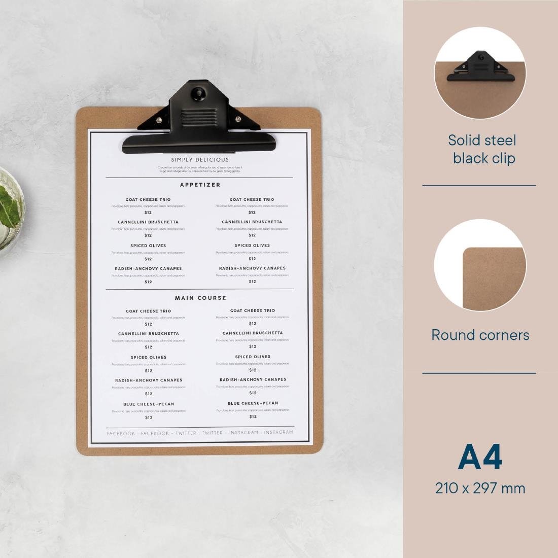 Porte-bloc panneau en fibre de bois Europel A4 portrait 210 x 297 mm