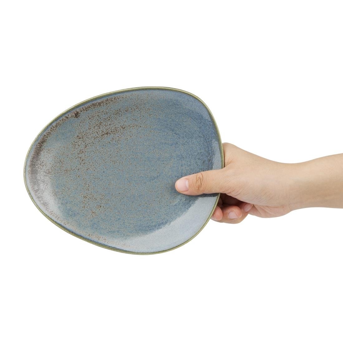 Assiettes triangulaires Olympia Ember Blue 190mm (lot de 6)