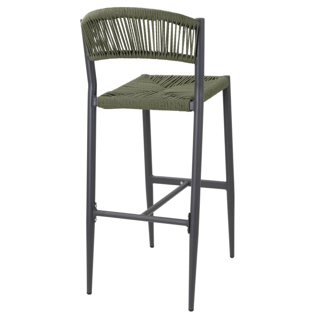 Tabourets de bar d'extérieur en rotin PE tressé Bolero Eden verts (lot de 2)