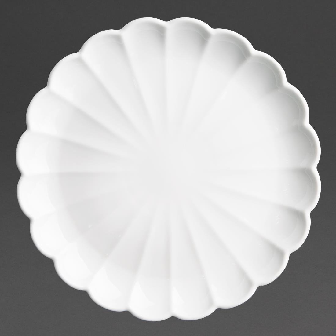 Assiettes festonnées Olympia Bloom blanches 276 mm (lot de 4) - NISBETS