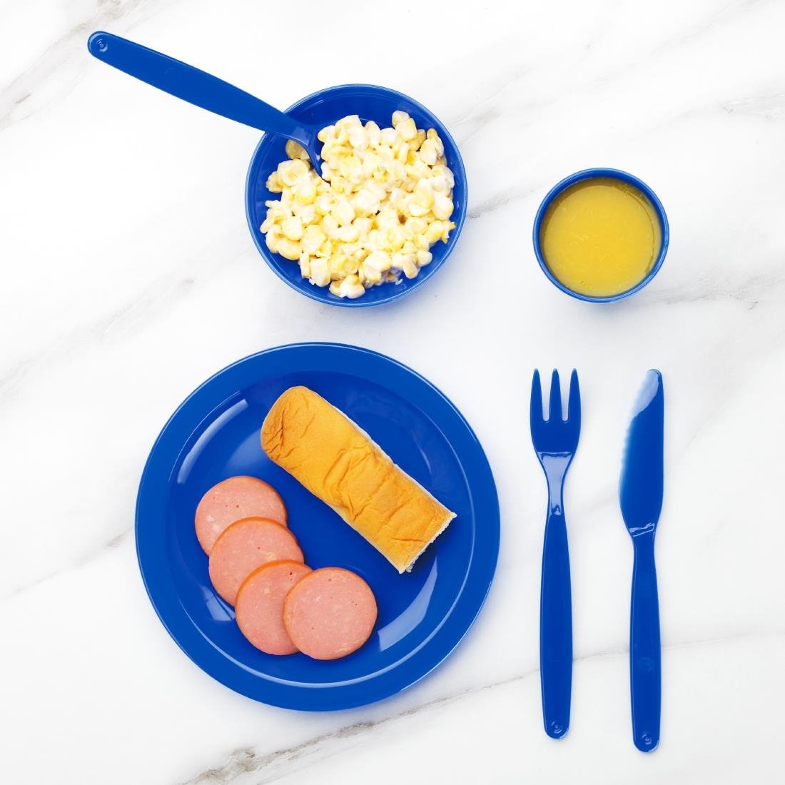 Assiettes en polypropylène Olympia Kristallon bleues 230mm (lot de 12)