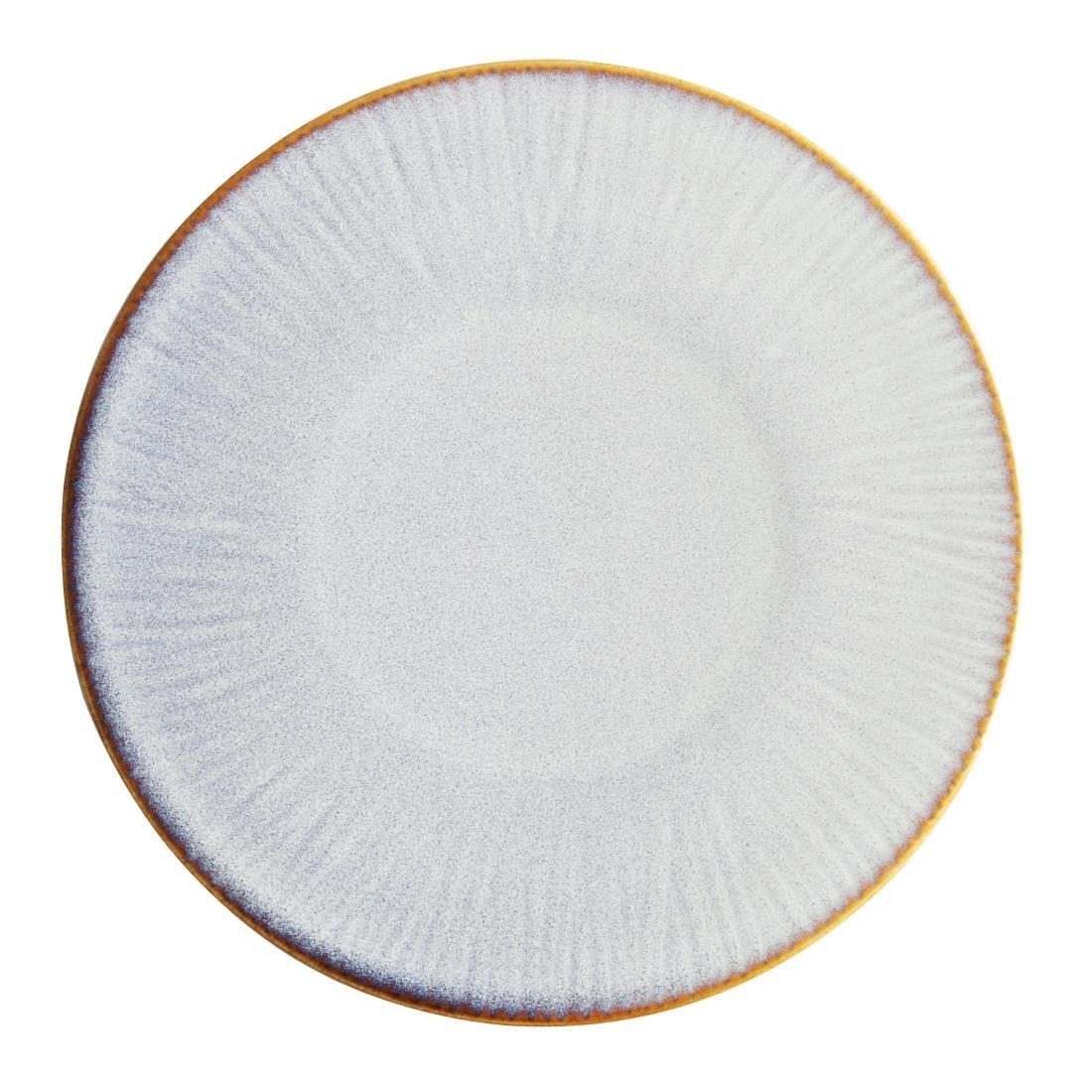 Assiettes plates Olympia Drift en relief gris 220mm (lot de 6)
