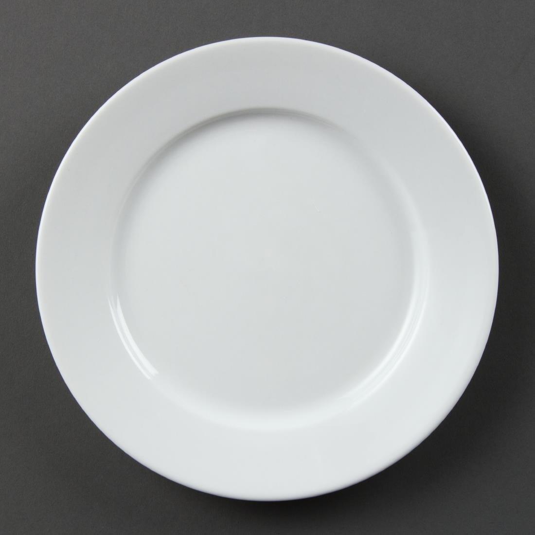 Assiettes à bord étroit blanches Olympia 230mm (Lot de 12)