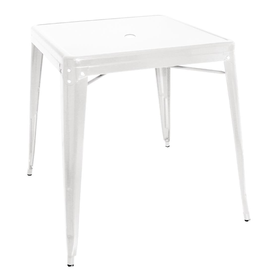 Table carrée en acier blanc Bolero Bistro 668mm