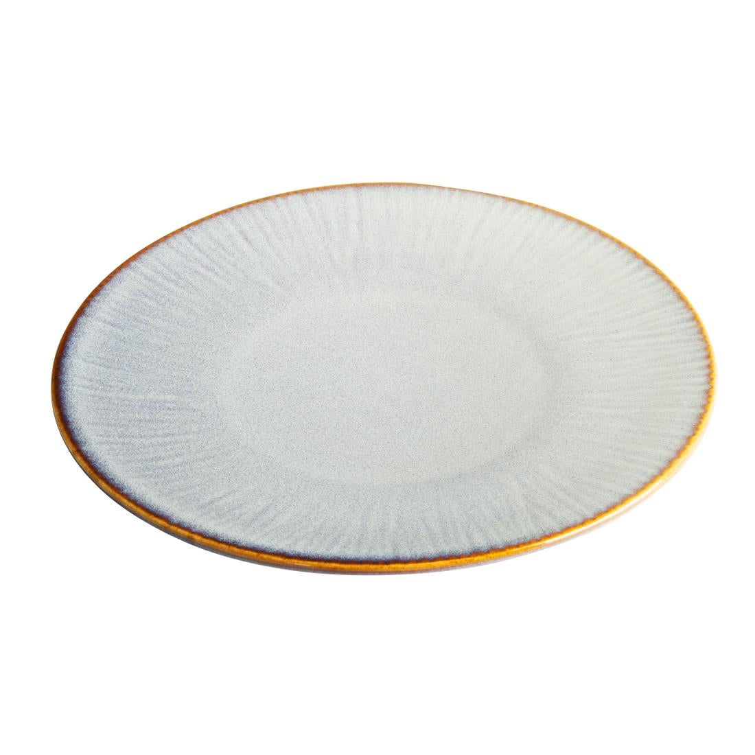 Assiettes plates Olympia Drift en relief gris 220mm (lot de 6)