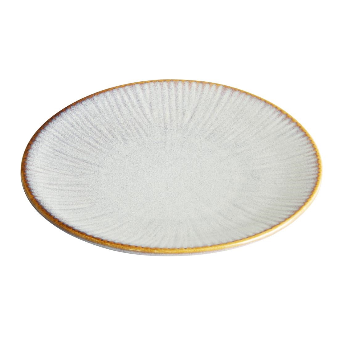 Assiettes plates Olympia Drift en relief gris 180mm (lot de 6)