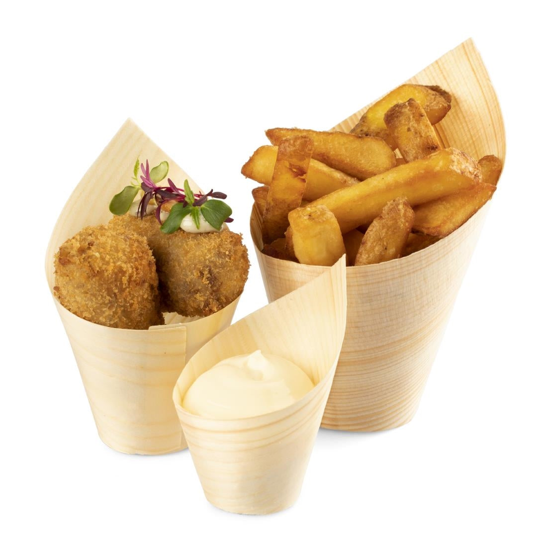 Coupelles obliques en bois FSC® Sier Disposables 110ml (lot de 40)