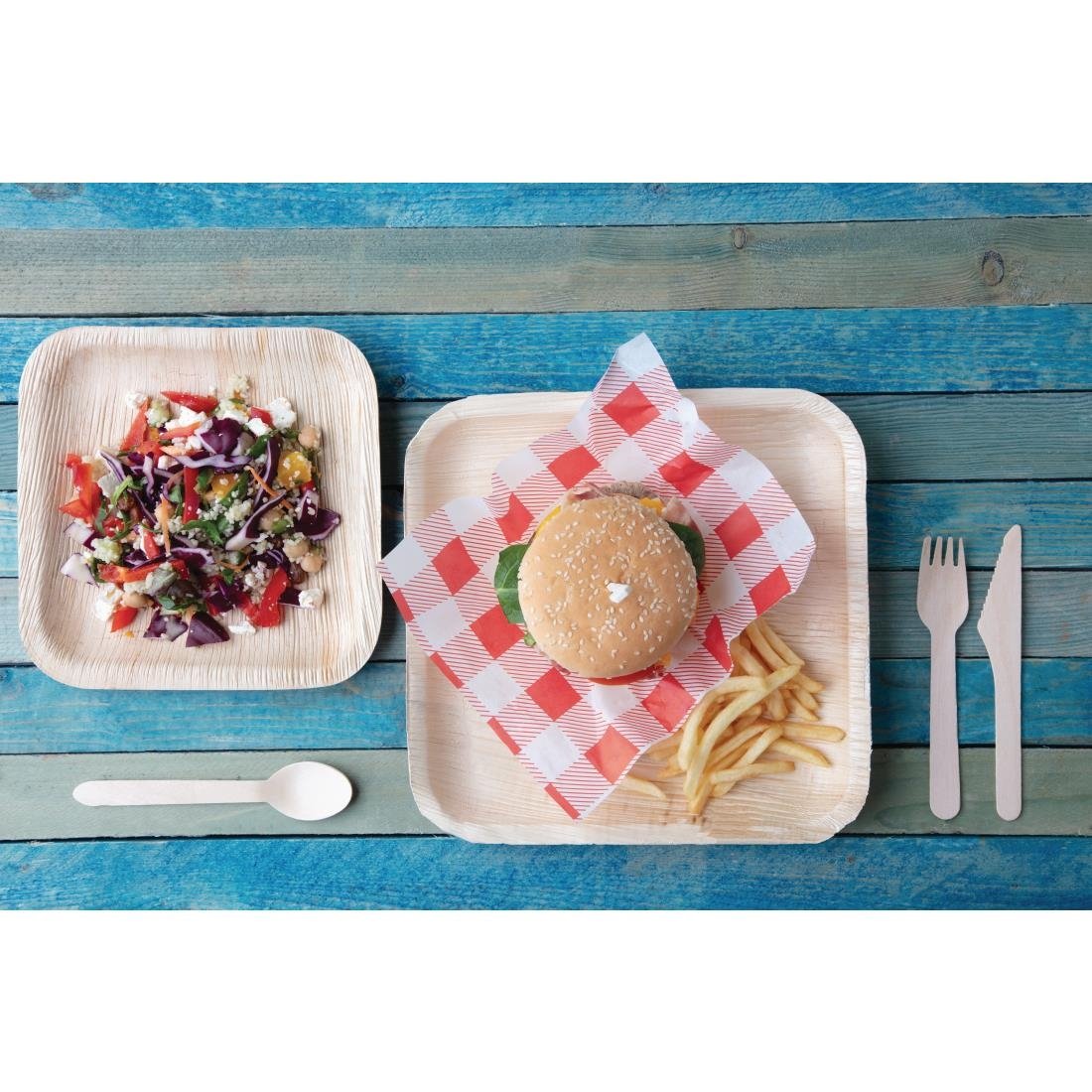 Assiettes creuses carrées en feuilles de palmier Fiesta Compostable 200mm (lot de 100)