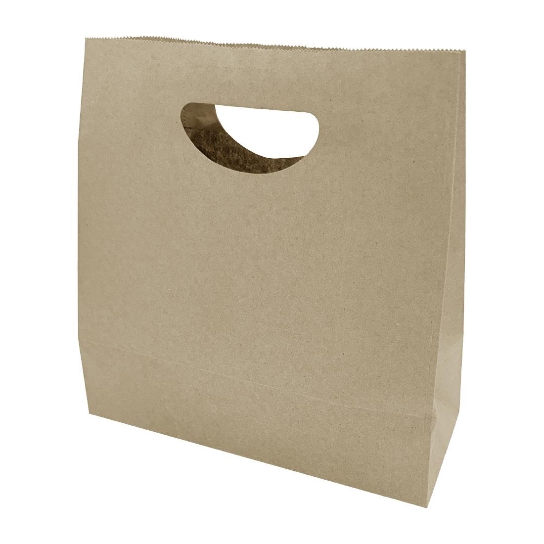 Sacs moyens en papier avec poignée découpée en D Fiesta Recyclable marron (lot de 250)