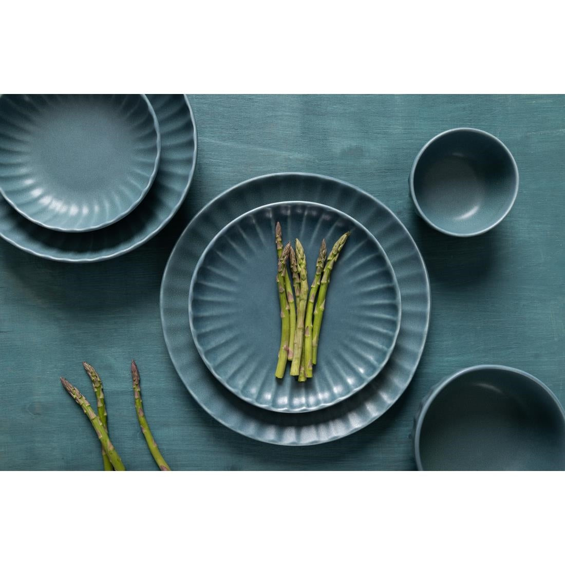 Assiettes plates Olympia Corallite vertes 205 mm (lot de 6)