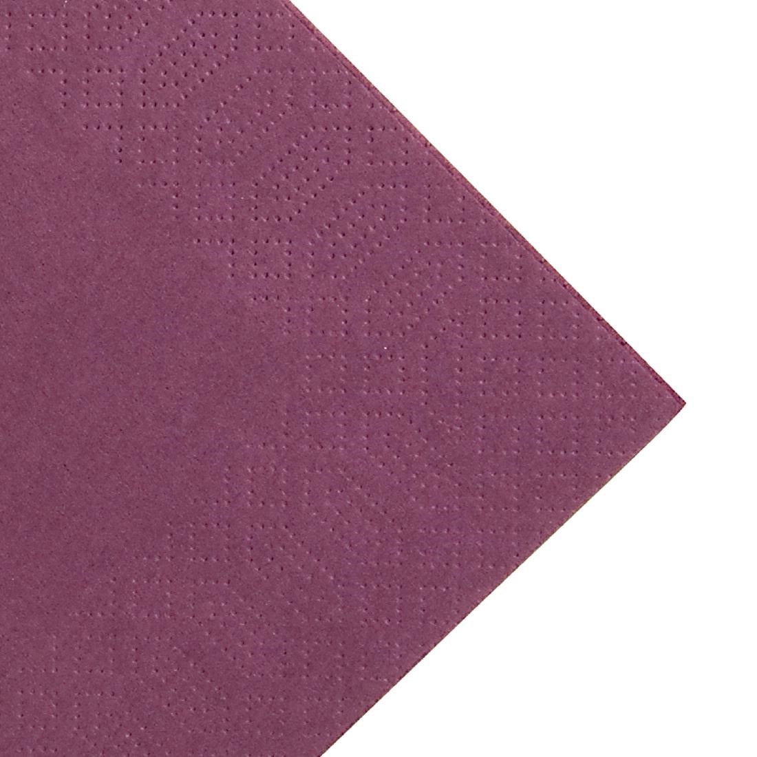 Serviettes restaurant 3 plis pliage 1/8 Duni prune 40x40cm (lot de 1000) - NISBETS