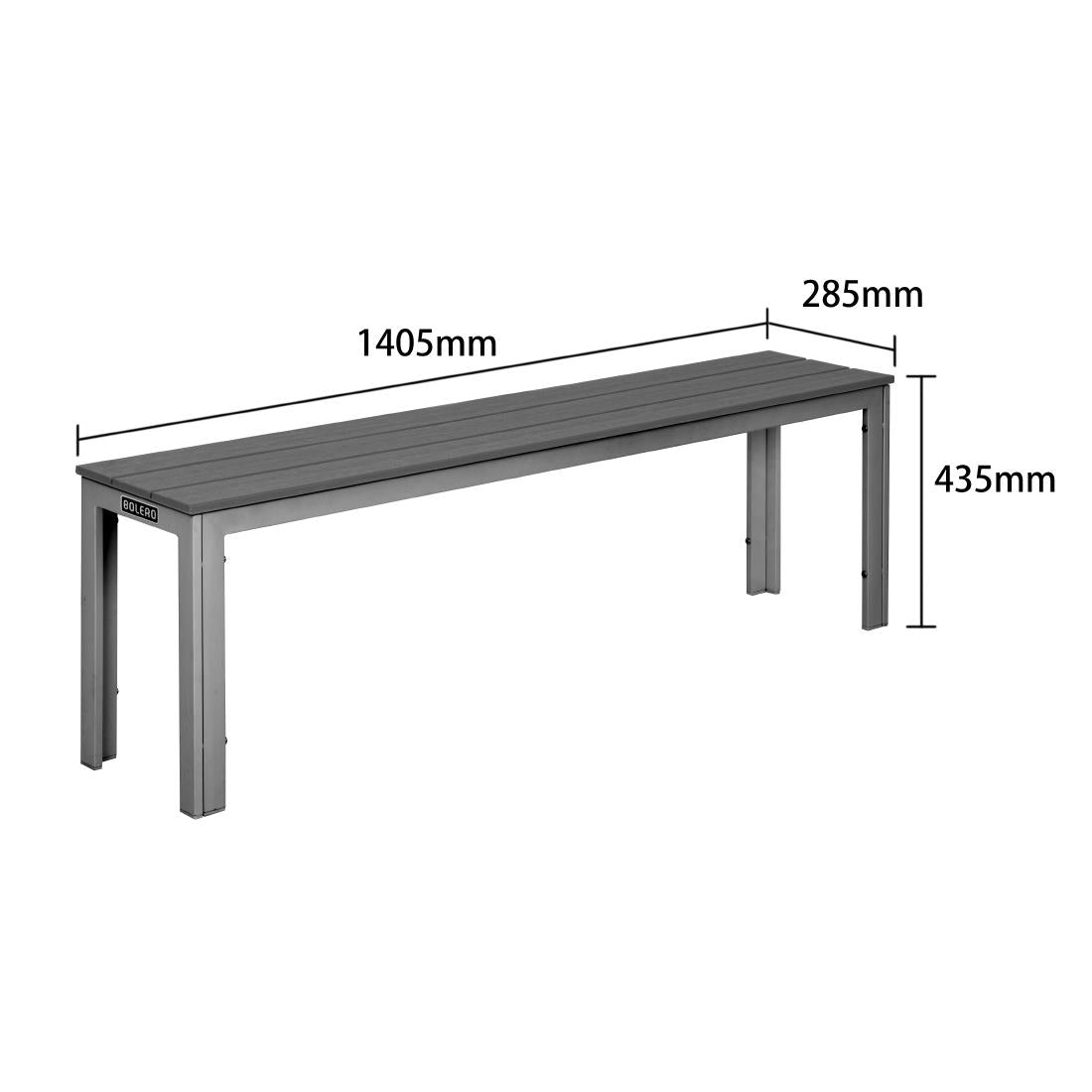 Bancs à lattes Bolero Valletta gris (lot de 2)