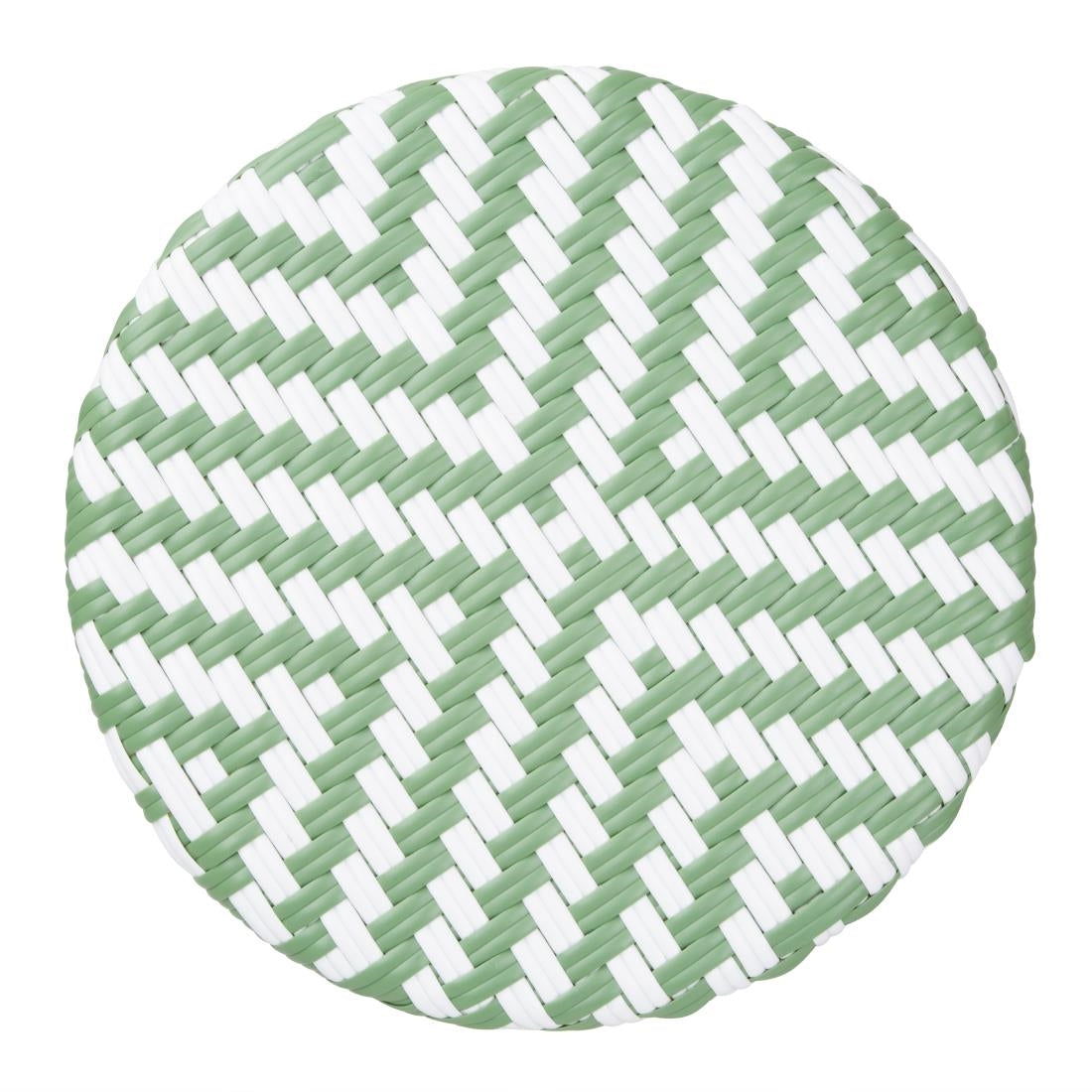 Tabourets de bar en rotin PE style parisien Bolero vert clair (lot de 2)