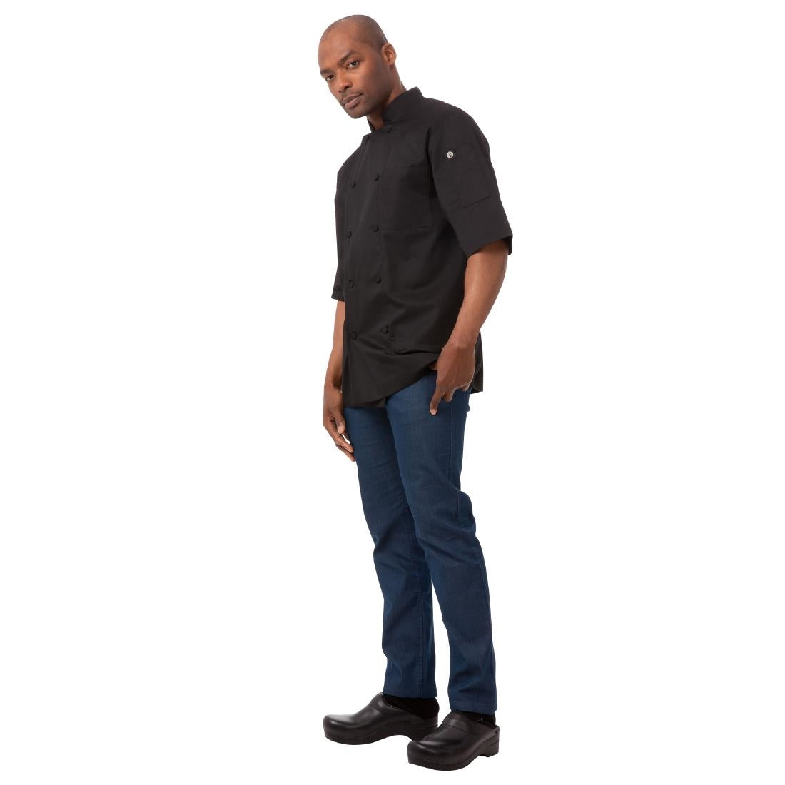Veste de cuisine mixte Cool Vent Chef Works Montreal noire - NISBETS