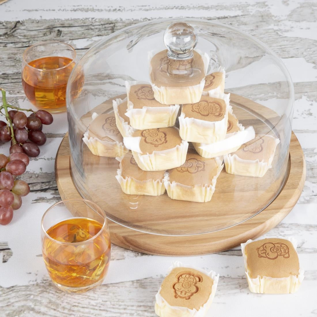 Planche ronde en bois d'acacia pour cloche de 280 mm